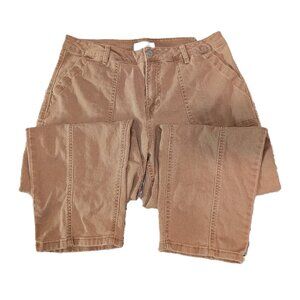 Habitual Zip-Pocket Cargo Utility Pants Womens Size 12/31 Cropped Beige Chino